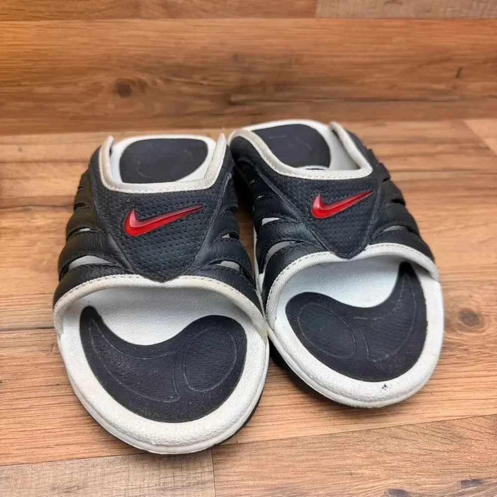 Vintage Nike Sport slides Black 4Y White Red Athletic sandals